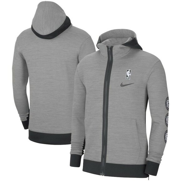 Nike NBA Brooklyn Nets Showtime Basketball Hoodie Men’s Size CU0481-063 NEW - Picture 9 of 11